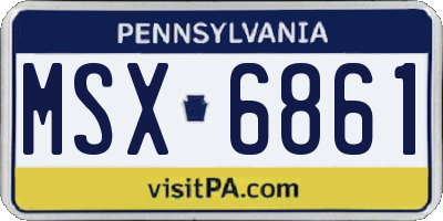 PA license plate MSX6861