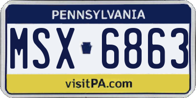 PA license plate MSX6863
