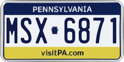 PA license plate MSX6871