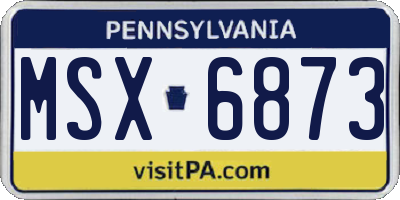 PA license plate MSX6873