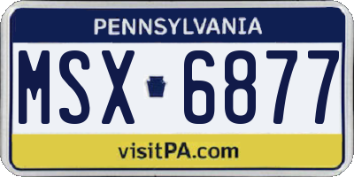 PA license plate MSX6877