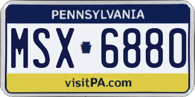 PA license plate MSX6880