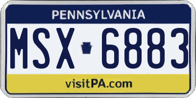 PA license plate MSX6883