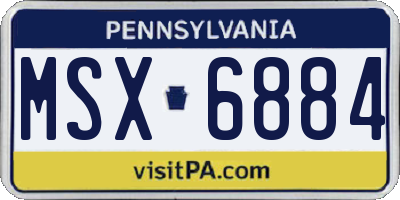 PA license plate MSX6884