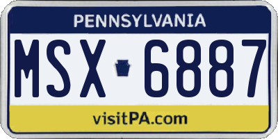 PA license plate MSX6887
