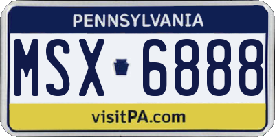 PA license plate MSX6888