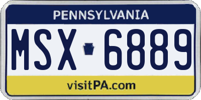PA license plate MSX6889
