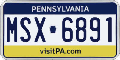 PA license plate MSX6891