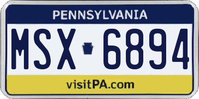 PA license plate MSX6894