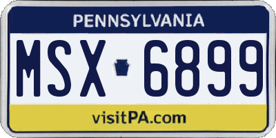 PA license plate MSX6899