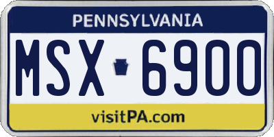 PA license plate MSX6900