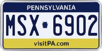 PA license plate MSX6902