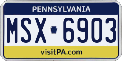 PA license plate MSX6903