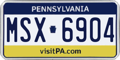 PA license plate MSX6904