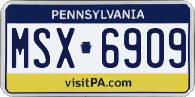 PA license plate MSX6909