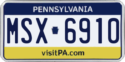 PA license plate MSX6910
