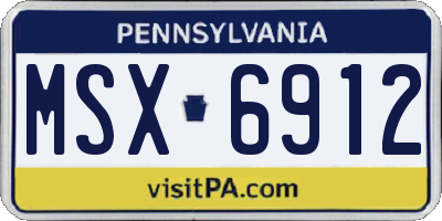 PA license plate MSX6912