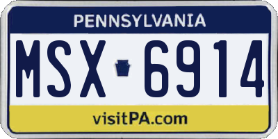 PA license plate MSX6914