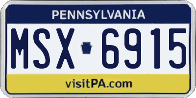 PA license plate MSX6915