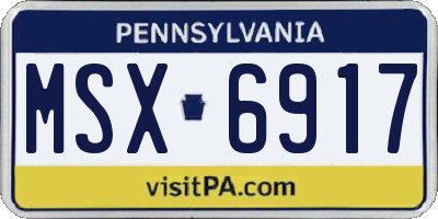 PA license plate MSX6917