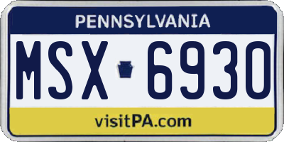 PA license plate MSX6930