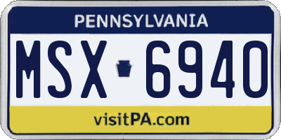 PA license plate MSX6940
