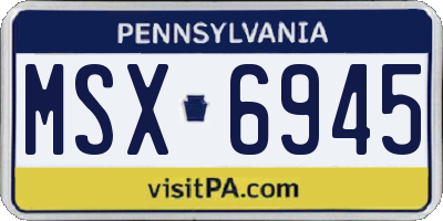PA license plate MSX6945