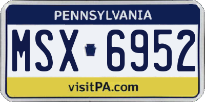 PA license plate MSX6952