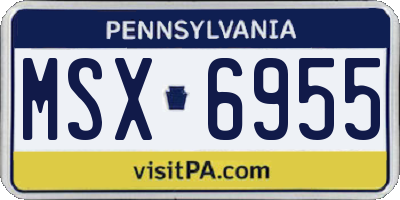 PA license plate MSX6955