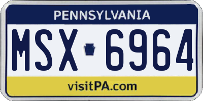 PA license plate MSX6964