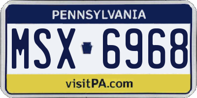 PA license plate MSX6968