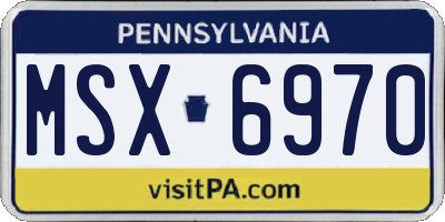 PA license plate MSX6970