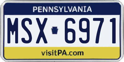 PA license plate MSX6971