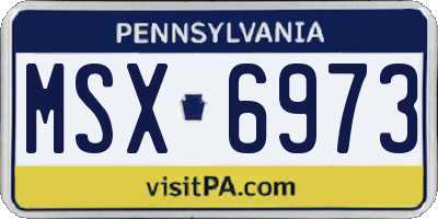 PA license plate MSX6973