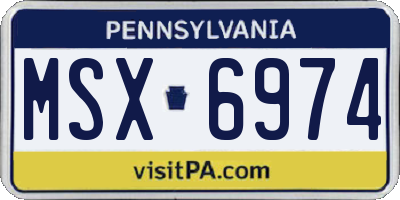 PA license plate MSX6974