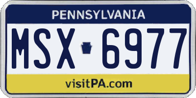 PA license plate MSX6977