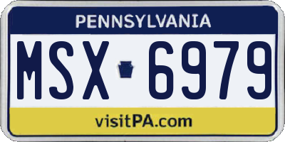 PA license plate MSX6979