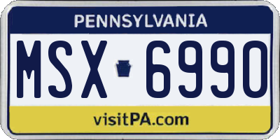 PA license plate MSX6990