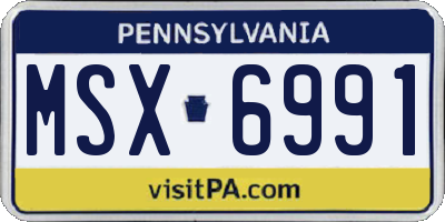 PA license plate MSX6991