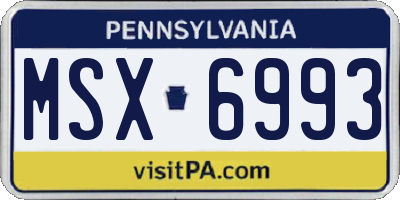 PA license plate MSX6993