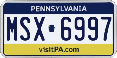 PA license plate MSX6997