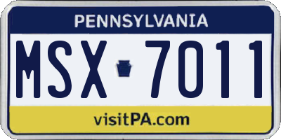 PA license plate MSX7011