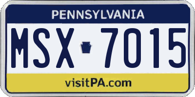 PA license plate MSX7015