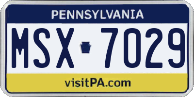 PA license plate MSX7029