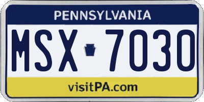 PA license plate MSX7030