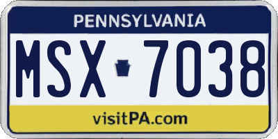 PA license plate MSX7038