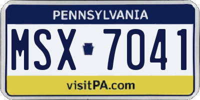 PA license plate MSX7041