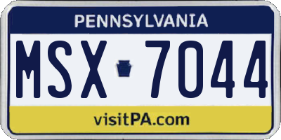 PA license plate MSX7044