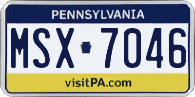 PA license plate MSX7046
