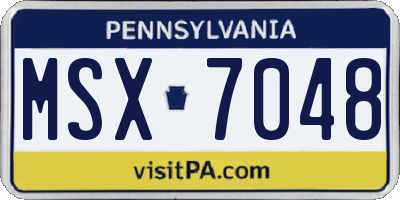 PA license plate MSX7048